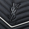 Secondhand Saint Laurent Bicolor Grain De Poudre Chevron Monogram Monochrome Envelope Chain Wallet