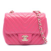 Chanel Mini Square Classic Chevron Lambskin Single Flap Secondhand