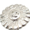 Chanel CC Silver Plated Sunflower Clip on Earrings Secondhand