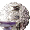Chanel CC Silver Plated Sunflower Clip on Earrings Secondhand