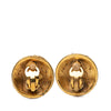 Secondhand Chanel CC Gold Plated Strass Round Clip On Earrings