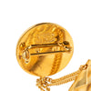 Chanel CC Gold Plated Quilted Flap Bag Medallion Brooch Secondhand