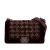 Chanel Old Medium Velvet and Tweed Boy Flap Secondhand