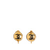 Chanel Gold Plated CC Round Clip On Earrings Secondhand