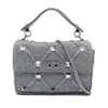 Secondhand Valentino Large Metallic Knit Roman Stud Satchel