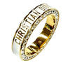 Secondhand Dior Gold Plated Strass and Lacquer Night Code Band Ring