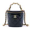 Chanel Quilted Patent Afternoon Tea Top Handle Vanity Case with Chain Secondhand