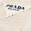 Prada Raffia Effect Crochet Logo Embroidered Tote Secondhand