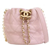 Secondhand Chanel Mini Quilted Calfskin About Pearls Drawstring Bucket Bag