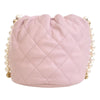 Secondhand Chanel Mini Quilted Calfskin About Pearls Drawstring Bucket Bag