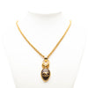 Chanel CC Gold Plated Stone Oval Pendant Necklace Secondhand