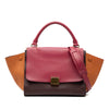 Secondhand Celine Small Tricolor Leather Trapeze Satchel