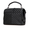 Saint Laurent Medium Quilted Chevron Sheepskin College Satchel Secondhand