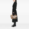 Ferragamo Zebra Printed Straw Shopper Tote Secondhand