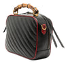 Gucci Small GG Marmont Matelasse Diagonal Leather Torchon Bamboo Satchel Secondhand