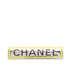 Chanel Palladium Plated Enamel Logo Plate Brooch Secondhand