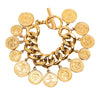 Secondhand Chanel CC Gold Plated Coins Charm Bracelet