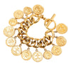 Secondhand Chanel CC Gold Plated Coins Charm Bracelet