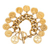 Secondhand Chanel CC Gold Plated Coins Charm Bracelet