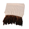 Secondhand Collection Privée Beige Cashmere Mink Fur-Trim Scarf