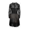 Secondhand Valentino Pleated Leather and Lace Dress - '10s