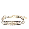 Chanel Gold Plated Leather Woven CC Rhinestone Star Choker Necklace Secondhand