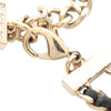Secondhand Chanel Gold Plated Leather Woven CC Rhinestone Star Choker Necklace