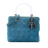 Secondhand Dior Medium Denim Cannage Acrylic Handles Lady Dior