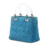 Secondhand Dior Medium Denim Cannage Acrylic Handles Lady Dior