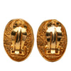 Chanel CC Gold Plated Oval Crown Earrings Secondhand