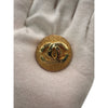 Chanel CC Gold Plated Round Push Back Earrings Secondhand