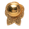 Chanel CC Gold Plated Enamel Faux Pearl Camellia Pin Brooch Secondhand