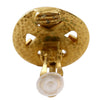 Chanel CC Gold Plated Round Clip On Earrings Secondhand