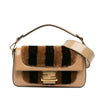 Fendi Shearling Pequin Baguette Satchel Secondhand