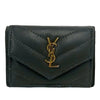 Saint Laurent Grain de Poudre Monogram Trifold Wallet Secondhand
