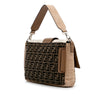 Fendi Large Zucca and Pequin Canvas Convertible Baguette Satchel Secondhand