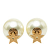Dior Gold Plated Faux Pearl Star Tribales Push Back Earrings Secondhand