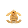 Secondhand Chanel CC Gold Plated Turn Lock Clip On Earrings