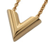 Secondhand Louis Vuitton Gold Plated Essential V Pendant Necklace
