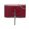 Secondhand Saint Laurent Medium Croc Embossed Leather Monogram Kate Tassel Crossbody