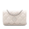 Secondhand Chanel CC Quilted Calfskin Double Stitch Hamptons Wallet on Chain
