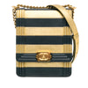 Chanel Paris New York Metallic Lambskin Striped North South Boy Flap Secondhand