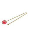 Chanel CC Gold Plated Resin Tweed Chain Round Pendant Necklace Secondhand
