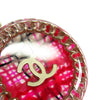 Chanel CC Gold Plated Resin Tweed Chain Round Pendant Necklace Secondhand