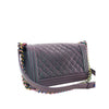Chanel Old Medium Quilted Iridescent Goatskin Rainbow Hardware Boy Flap Secondhand