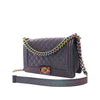Chanel Old Medium Quilted Iridescent Goatskin Rainbow Hardware Boy Flap Secondhand