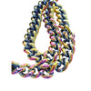 Chanel Old Medium Quilted Iridescent Goatskin Rainbow Hardware Boy Flap Secondhand