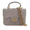 Chanel Mini Quilted Lambskin Top Handle Card Holder with Chain Secondhand