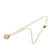 Chanel Gold Plated Faux Pearl Logo Round Pendant Necklace Secondhand