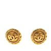 Chanel CC Gold Plated Round Clip On Earrings Secondhand